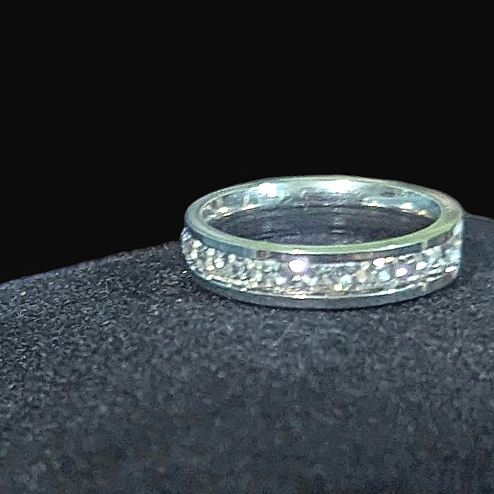 Titanium CZ Diamond Eternity Ring Various Size 9